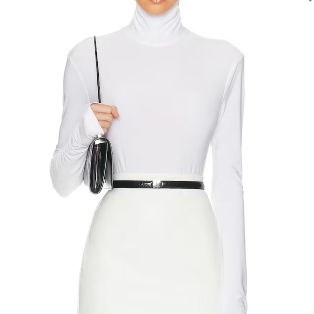 White Turtleneck Long Sleeve bodysuit